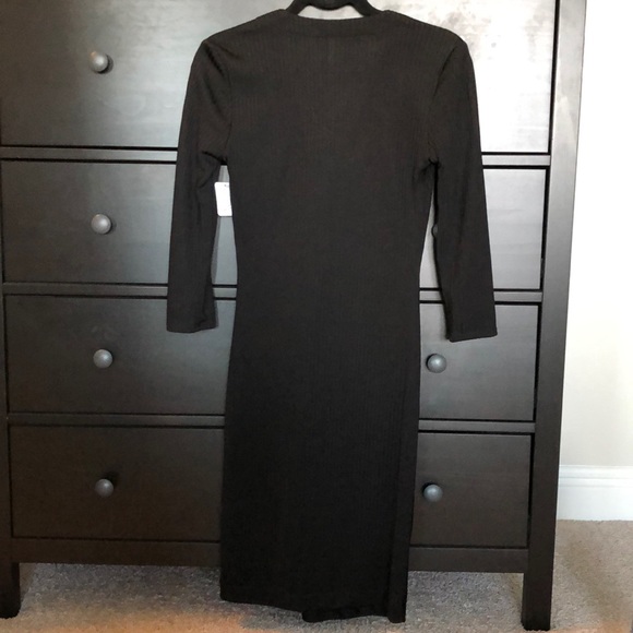 NWT Free People Irene Twist Knit Dress in Black - Picture 6 of 8